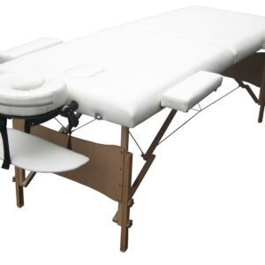Massage Table Bed 2 section (Wooden) - White