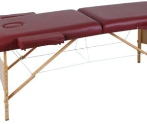Massage Table Bed 2 Section (Wooden) - Maroon