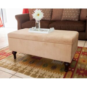 Modern Storage Ottoman Bench - Beige