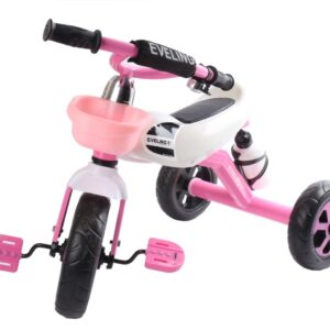 Eveling Sturdy Ride-on Cruiser Tricycle with Storage Basket - Pink