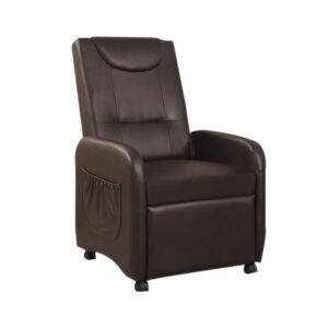 Faux Leather Fold Back Recliner Couch Sofa Chair - Black