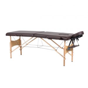 Premium Portable Massage Table Bed 2 Section (Wooden) - Brown