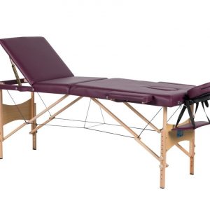 Premium Portable Massage Table Bed - 3 Section (Wooden) - Maroon