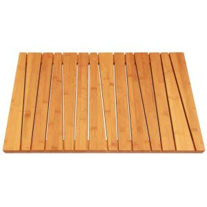 Bamboo Bath Mat for Shower Wooden Floor Mat for Bathroom