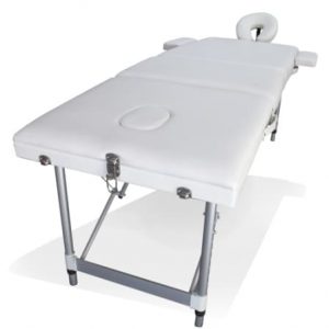 Premium Portable Massage Table Bed 2 section (Aluminium) - White