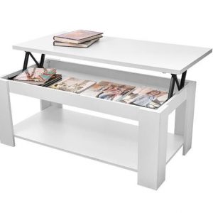 Lift Top Coffee Table (Modern Design) - White