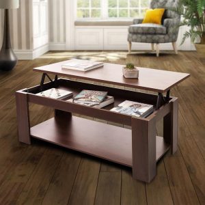 Lift Top Coffee Table (Modern Design) - Walnut
