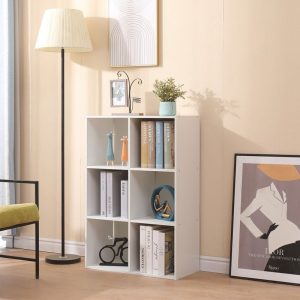 6 Tier 6 Shelves Cube Bookshelf Bookcase White