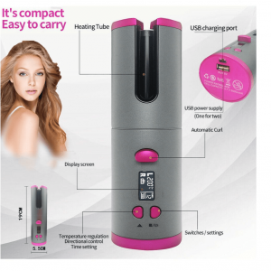 Automatic Hair Curler Portable USB Wireless Curling LED Display