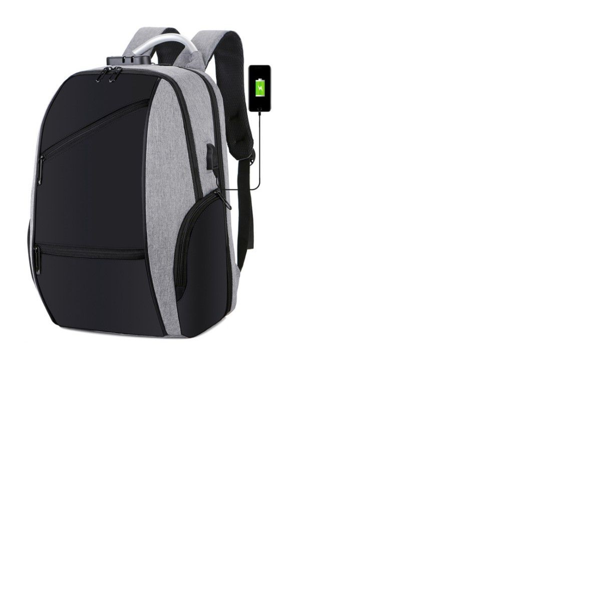 Laptop backpack bag grey n black 3