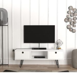 Moda Iron Foot TV Entertainment Unit White